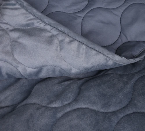 Набір покривало + наволочки 2 шт №5052 Velor charm Dark grey - 2