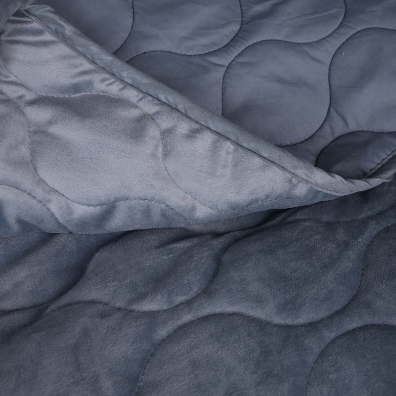 Набір покривало + наволочки 2 шт №5052 Velor charm Dark grey - 1