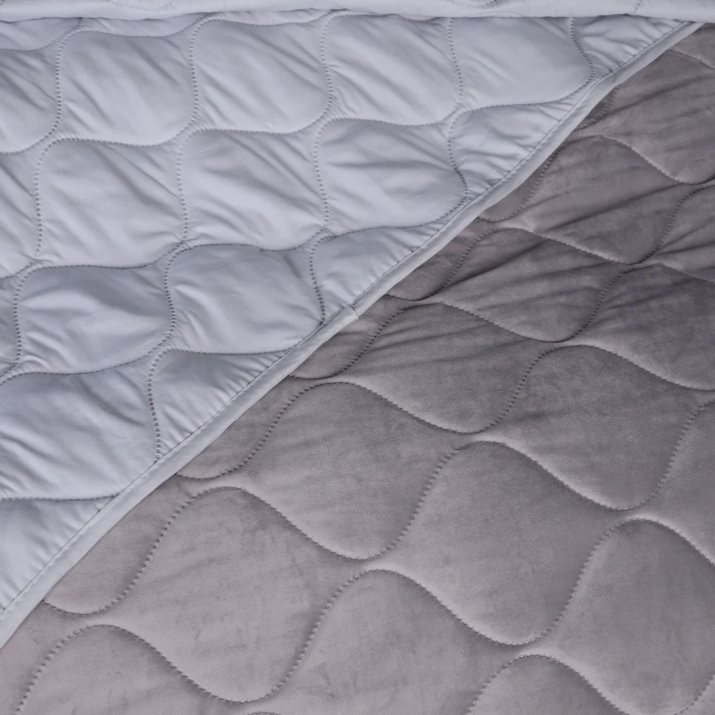 Набір покривало + наволочки 2 шт №5051 Velor charm Light gray - 2