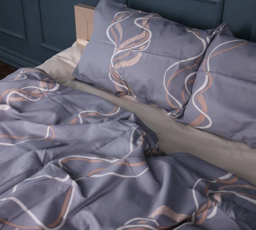 Комплект постельного белья Сатин 22-1407 Wavy lines - 2