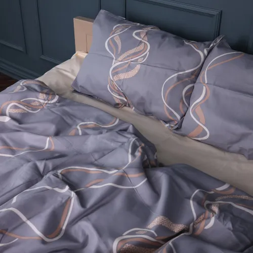 Комплект постельного белья Сатин 22-1407 Wavy lines - 2