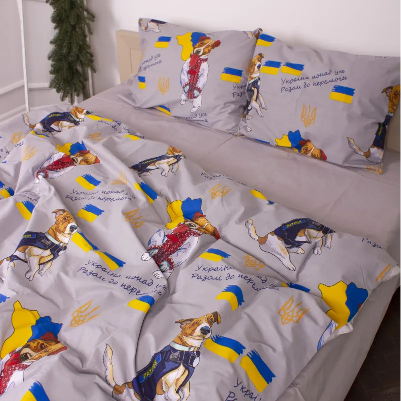 Простынь MirSon Ranforce Elite 17-0596 "Пес Патрон Сірий" - 4