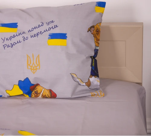 Простирадло MirSon Ranforce Elite 17-0596 "Пес Патрон Сірий" - 2