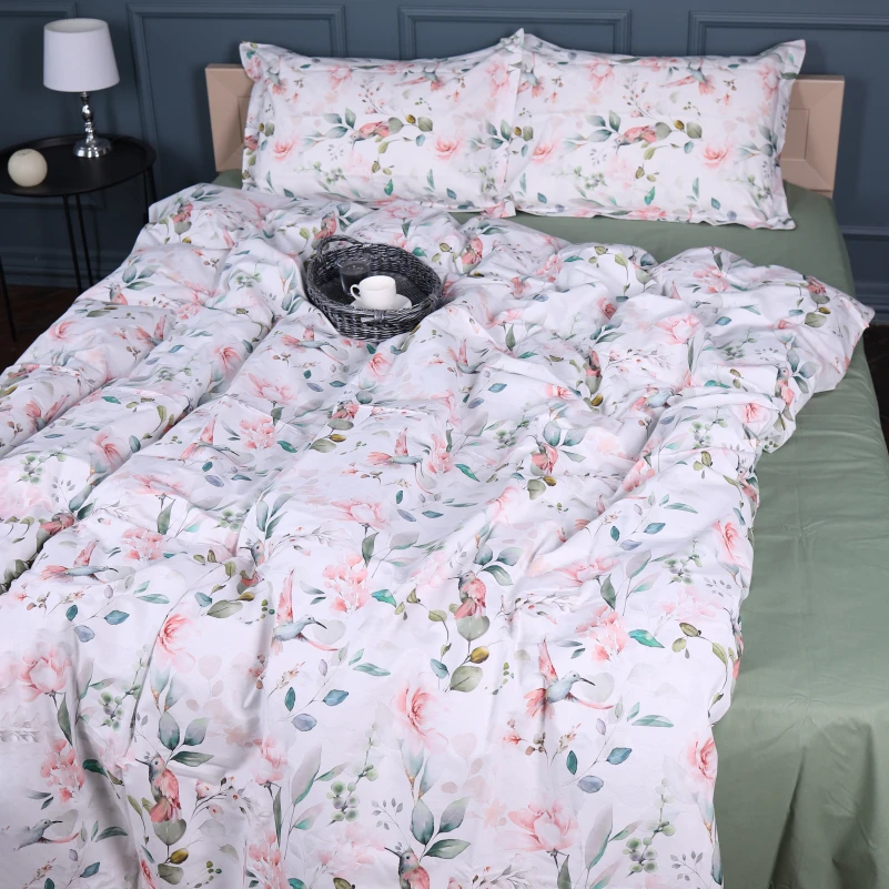 Комплект постельного белья Поплин 00-9 "Birds and Flowers"