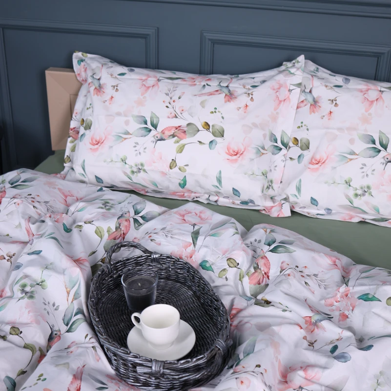 Комплект постельного белья Поплин 00-9 "Birds and Flowers" - 1