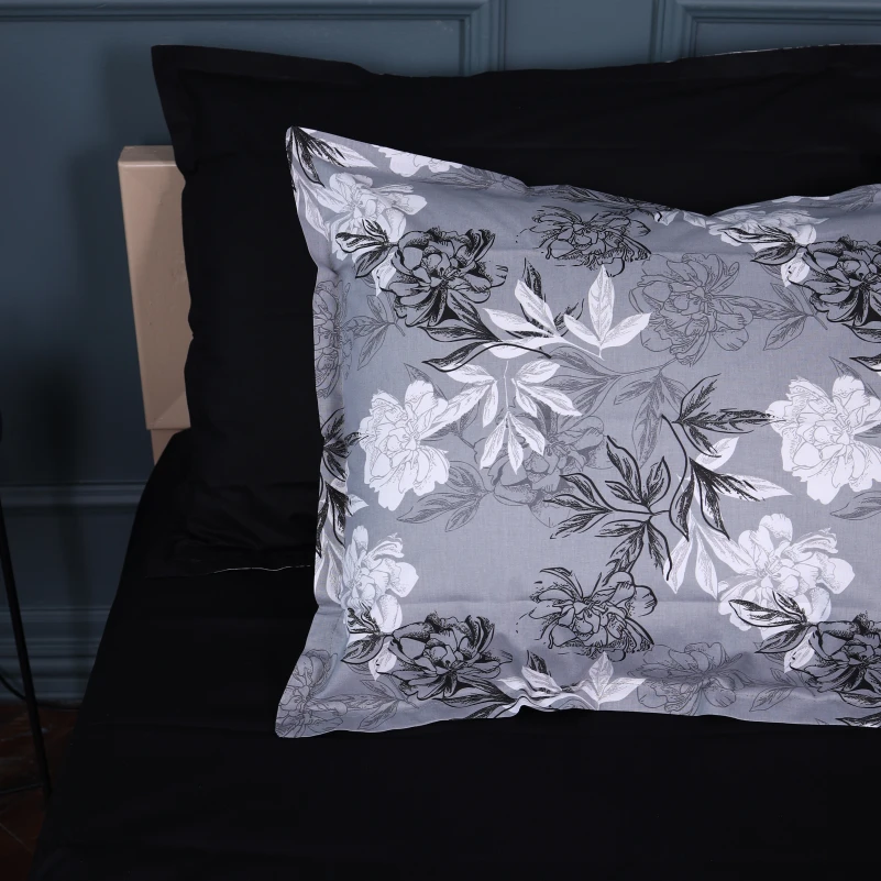 Комплект постільної білизни Поплін 00-8 "Black Flowers" - 5