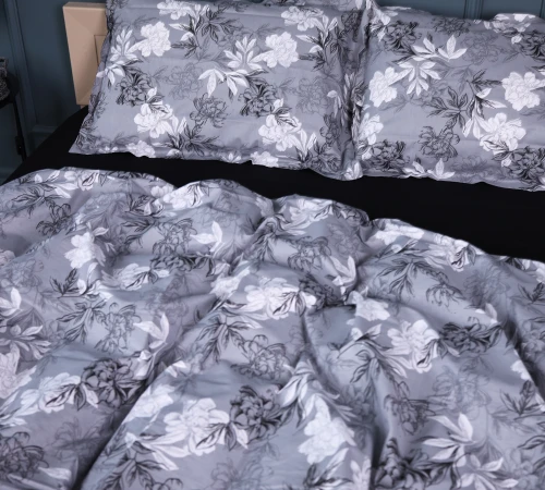 Наволочка Поплин 00-8 "Black Flowers" - 2