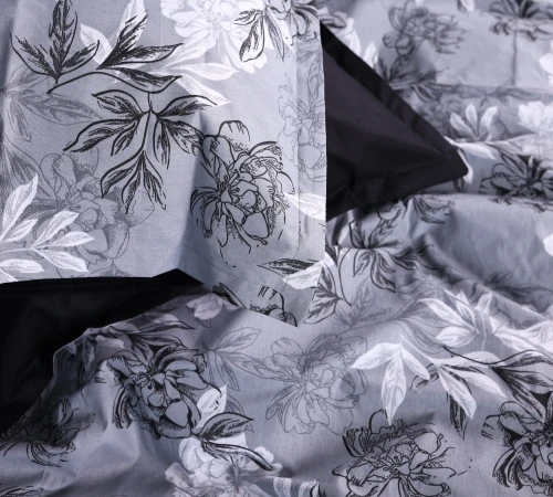 Наволочка Поплин 00-8 "Black Flowers"