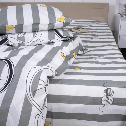 Простынь MirSon Ranforce Elite 17-0474 Spring cats