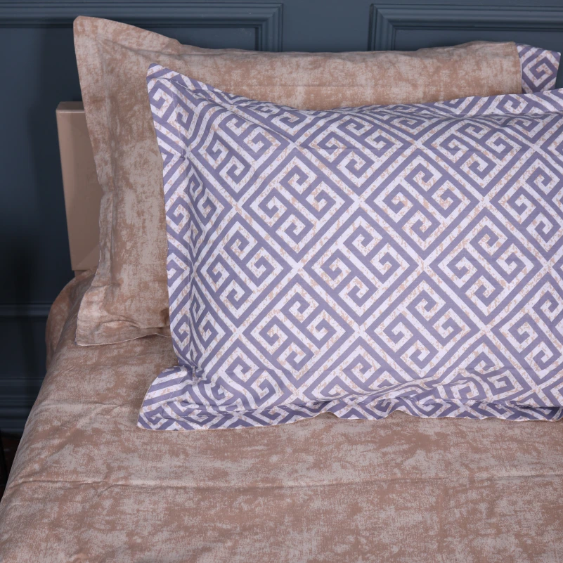 Комплект постельного белья Поплин 00-4 "Geometry Beige" - 6