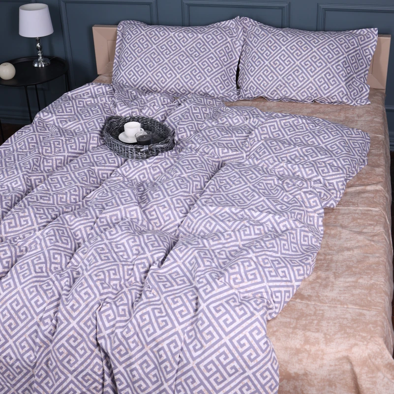 Комплект постельного белья Поплин 00-4 "Geometry Beige"