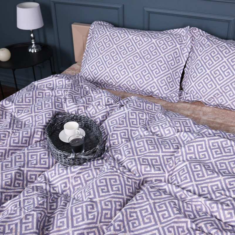 Комплект постельного белья Поплин 00-4 "Geometry Beige" - 1