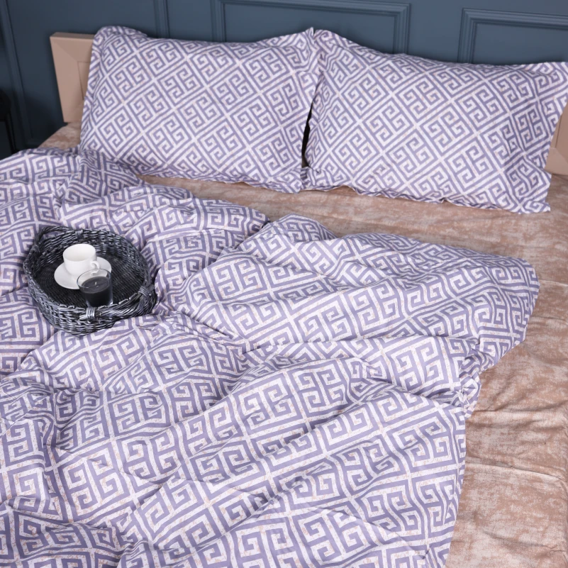 Комплект постельного белья Поплин 00-4 "Geometry Beige" - 2