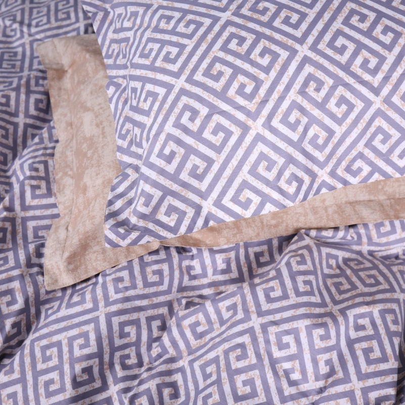 Комплект постельного белья Поплин 00-4 "Geometry Beige" - 4