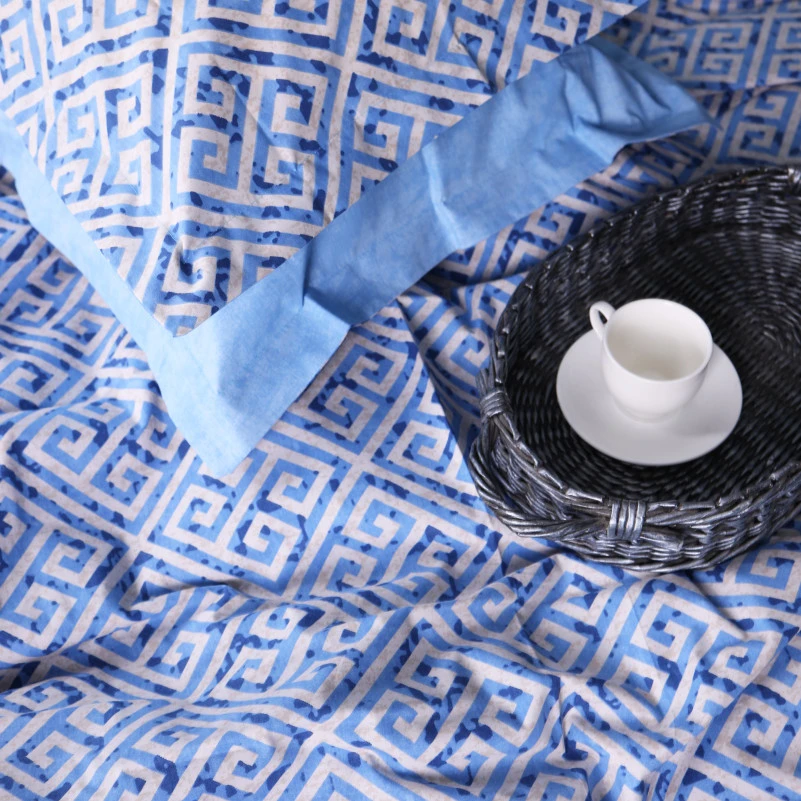 Комплект постельного белья Поплин 00-5 "Geometry Blue" - 6