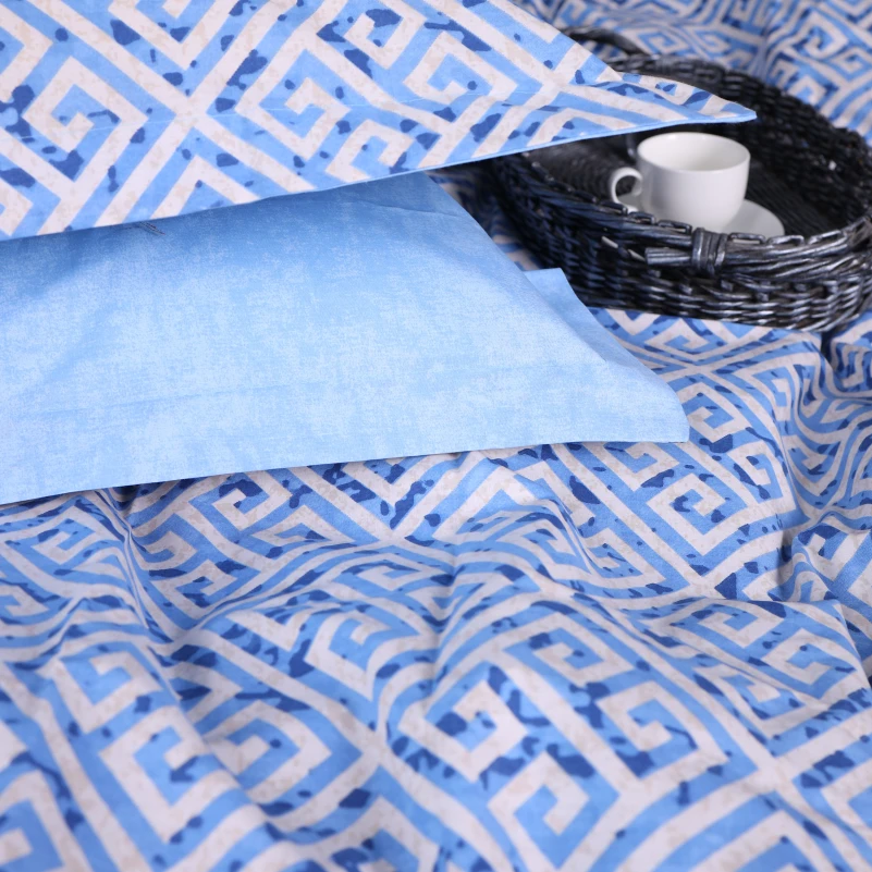 Комплект постельного белья Поплин 00-5 "Geometry Blue" - 7