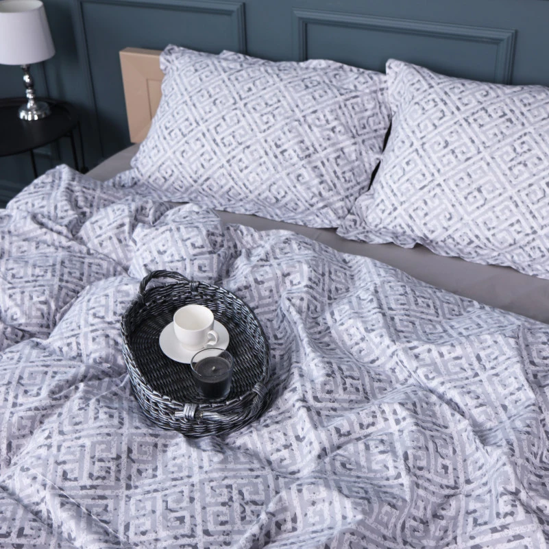 Комплект постельного белья Поплин 00-6 "Geometry Grey" - 1