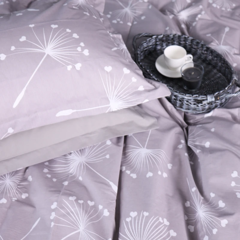Комплект постільної білизни Поплін 00-3 "Grey Dandelions" - 5