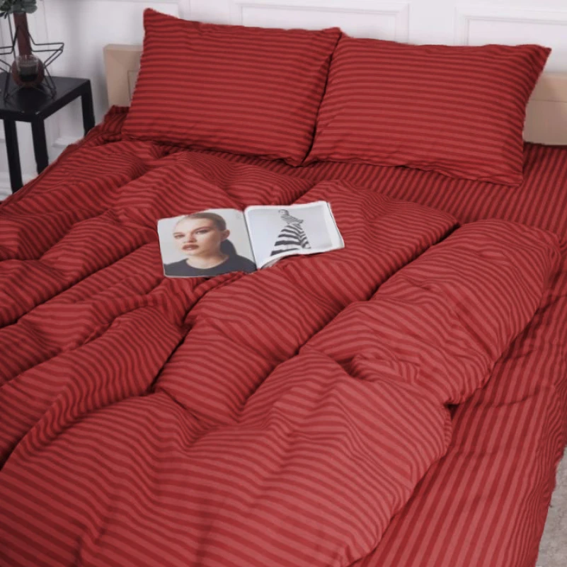 Комплект постельного белья Бязь 17-0608 Stripe Red