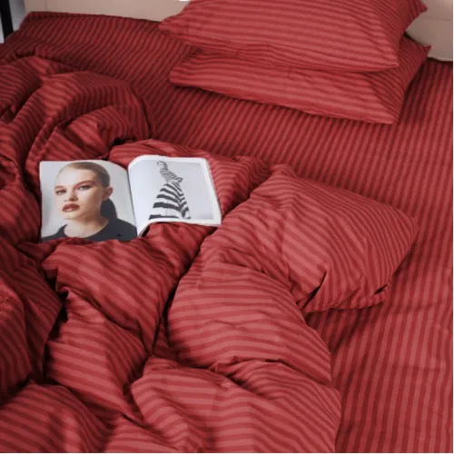 Комплект постільної білизни Бязь 17-0608 Stripe Red - 5