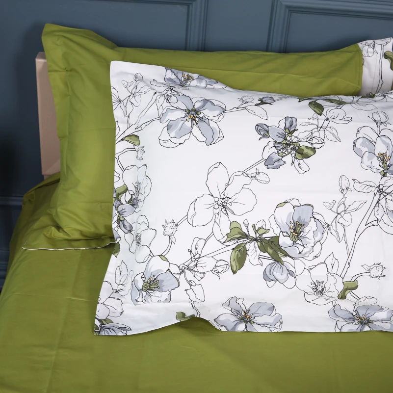 Комплект постільної білизни Поплін 00-1 "Olive Flowers" - 8