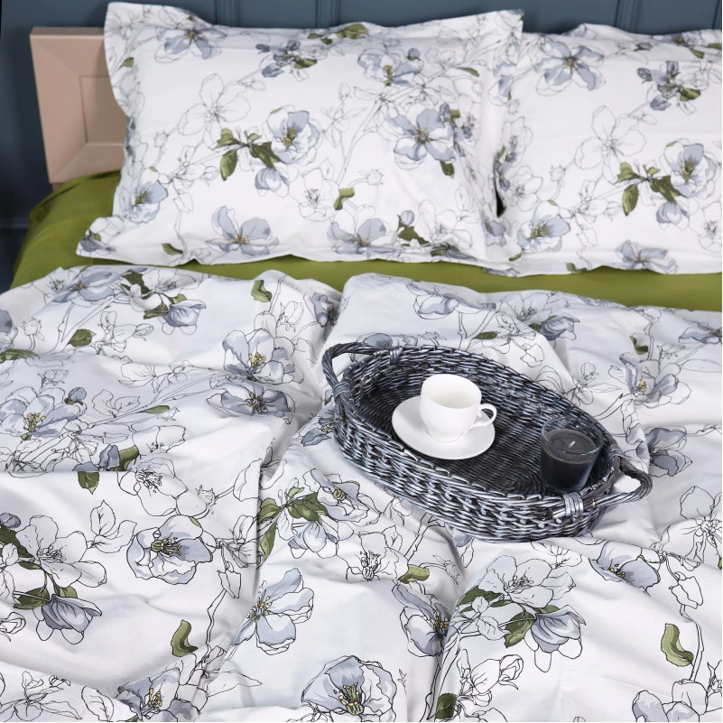 Комплект постільної білизни Поплін 00-1 "Olive Flowers" - 2