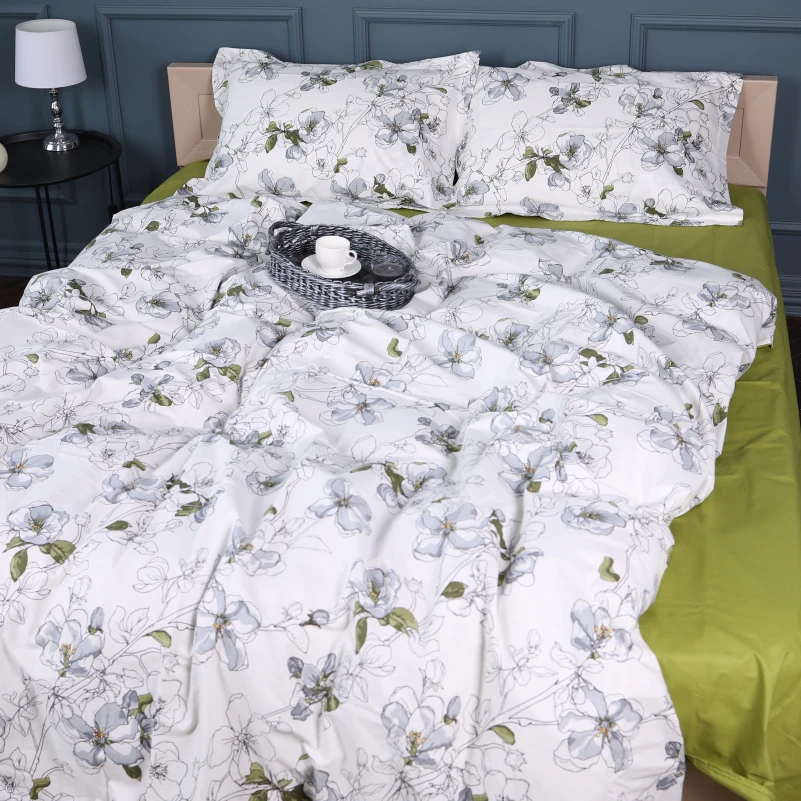 Комплект постільної білизни Поплін 00-1 "Olive Flowers"
