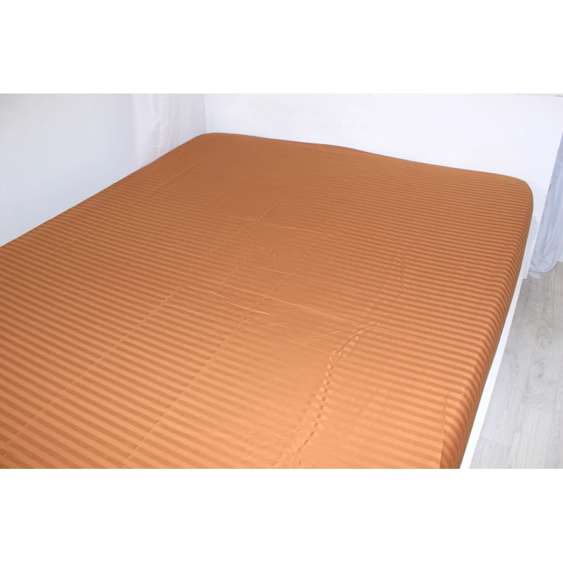 Простынь на резинке Satin Stripe 30-0005 Brown - 4