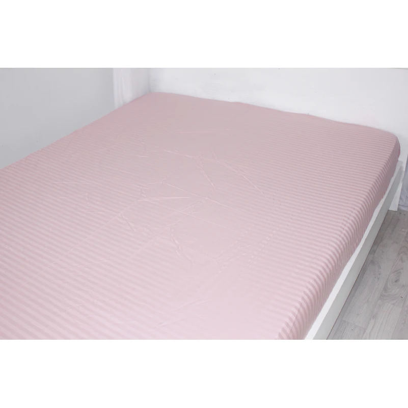 Простынь на резинке Satin Stripe 30-0007 Pink - 6