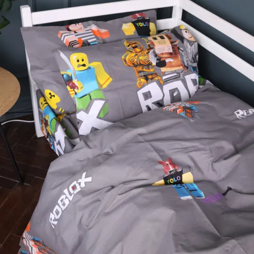 Наволочка Бязь 17-0821 Roblox game gray