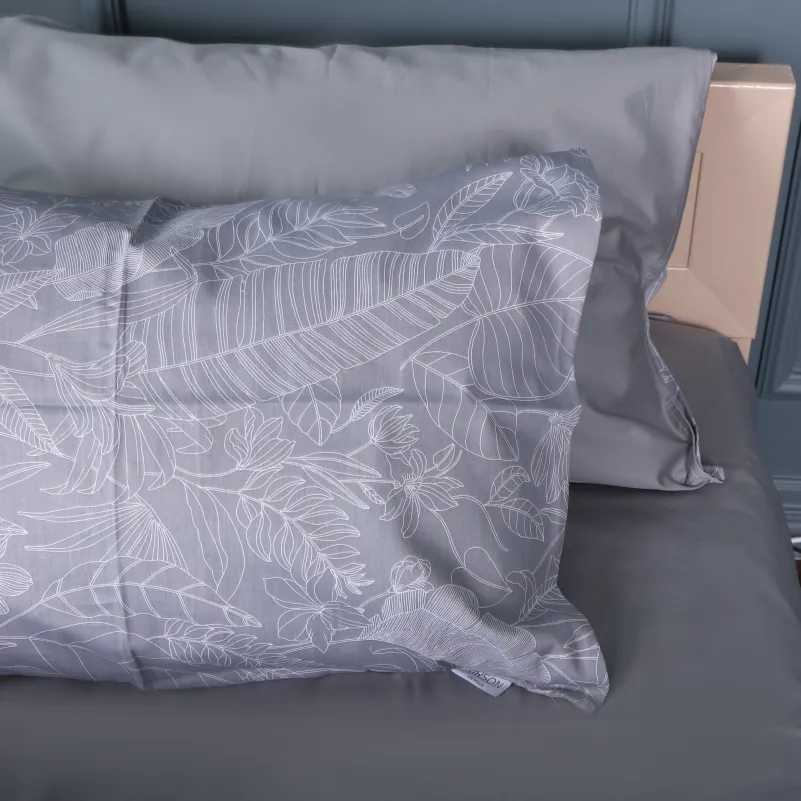 Комплект постельного белья Сатин JUNIOR 22-1428 Leafsong gray - 3