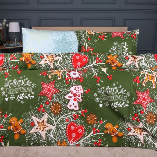 Комплект постільної білизни Ranforce Elite 17-0881 Holiday Star green