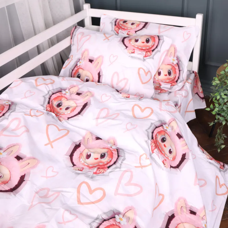 Підковдра Бязь Kids Time 17-0872 Labubu Love