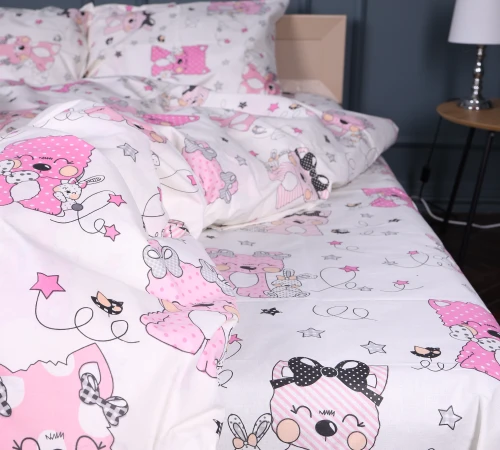 Простирадло Ranforce Elite 17-0776 Magic cats pink