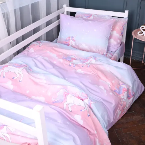 Детское постельное белье  Бязь Kids Time 17-0790 Единорог на радуге