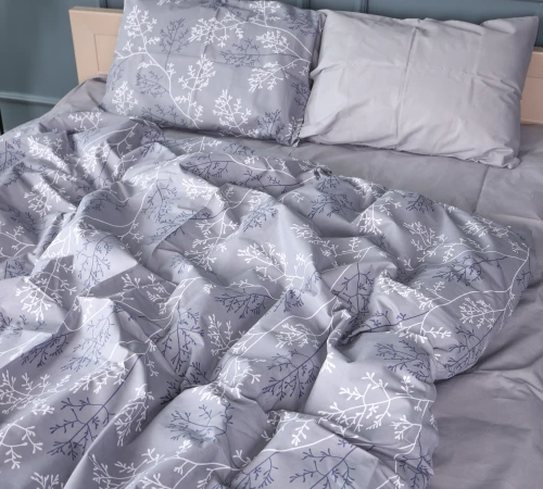 Комплект постільної білизни Бязь 17-0813 Twigs of Spring gray