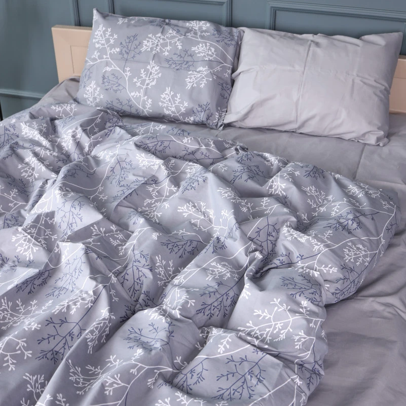 Комплект постільної білизни Бязь 17-0813 Twigs of Spring gray