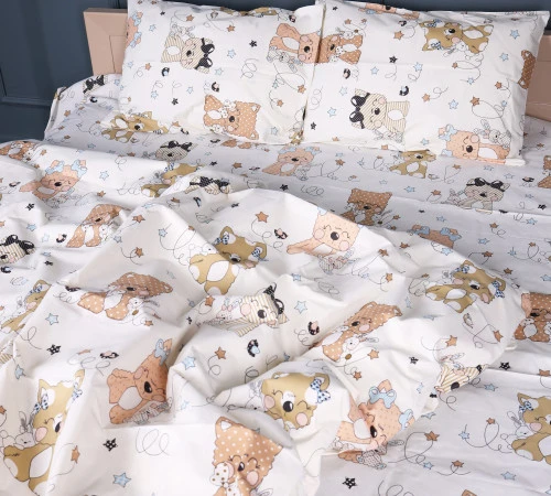 Комплект постільної білизни Бязь 17-0777 Magic cats olive