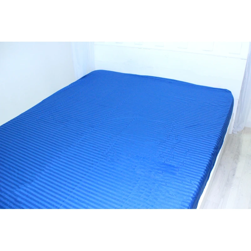 Простынь на резинке Satin Stripe 30-0019 Blue - 2