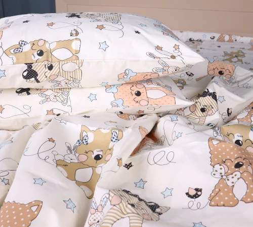 Наволочка Бязь 17-0777 Magic cats olive