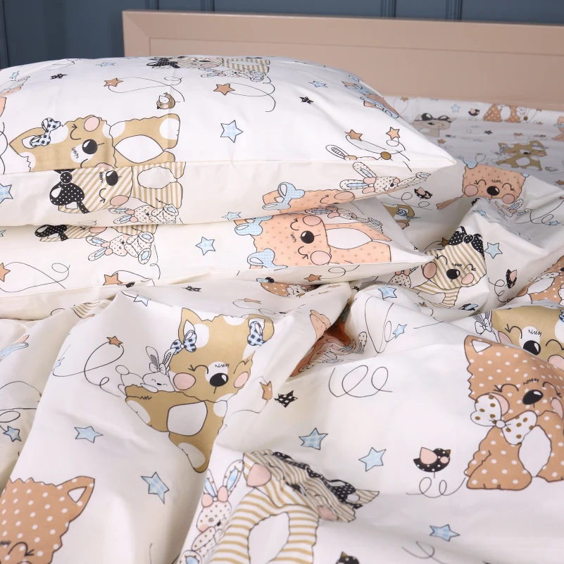 Наволочка Бязь 17-0777 Magic cats olive