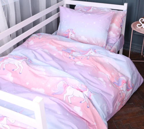 Пододеяльник Бязь Kids Time 17-0790 Единорог на радуге