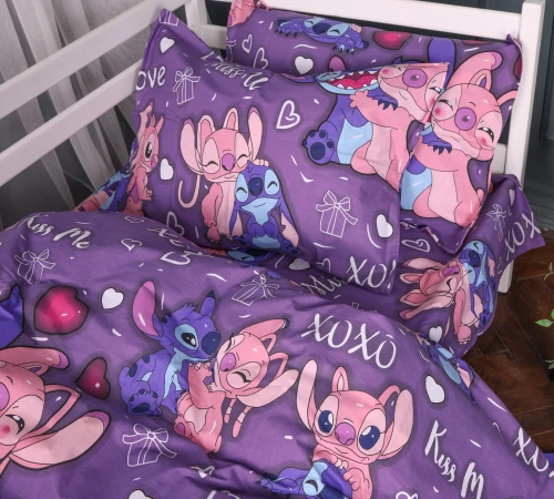 Наволочка Бязь Kids Time 17-0870 Stitch & Angel Purple