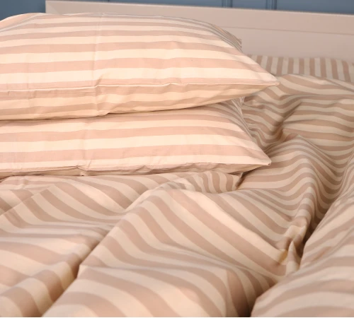 Наволочка бязь 17-0610 Stripe Light Brown Black Friday