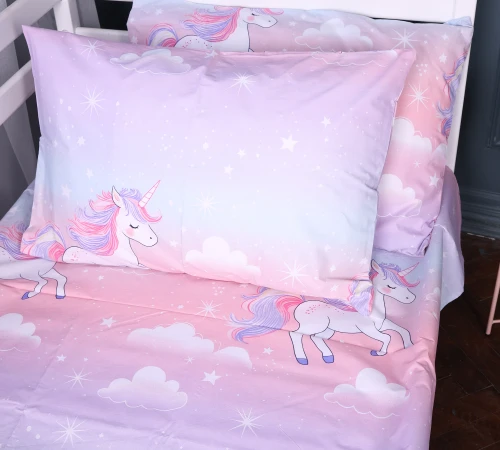 Простынь Бязь Kids Time 17-0790 Единорог на радуге