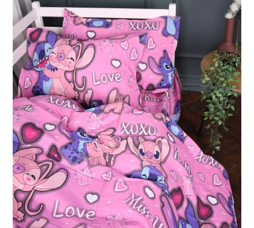 Підковдра Бязь 17-0871 Stitch & Angel Pink