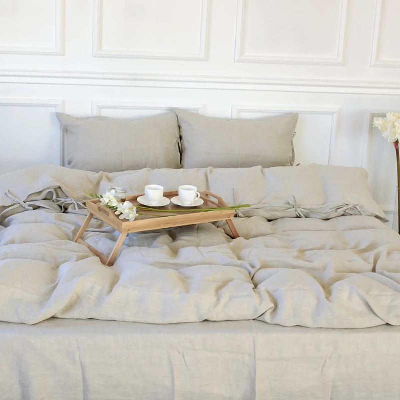 Комплект постільної білизни Льон Organic Natural Line "Grey sky" - 8