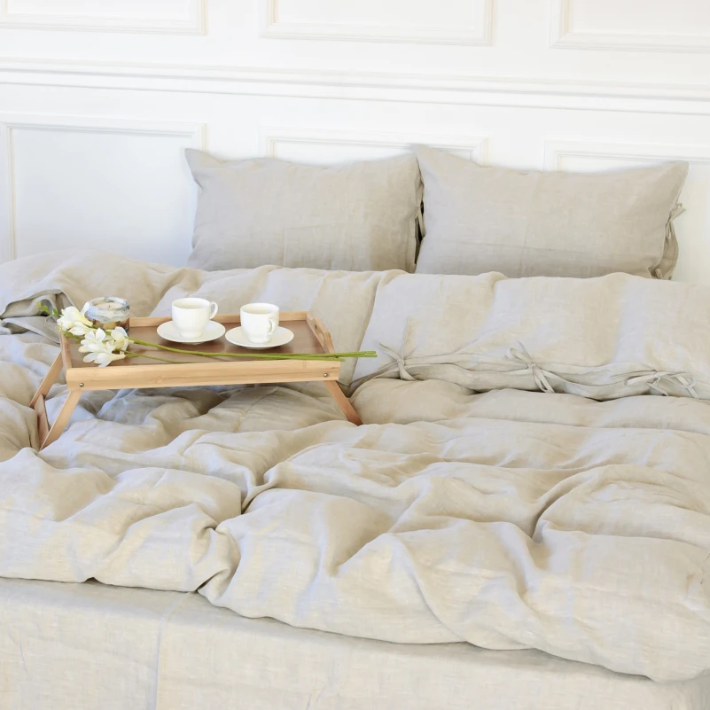 Комплект постільної білизни Льон Organic Natural Line "Grey sky" - 5