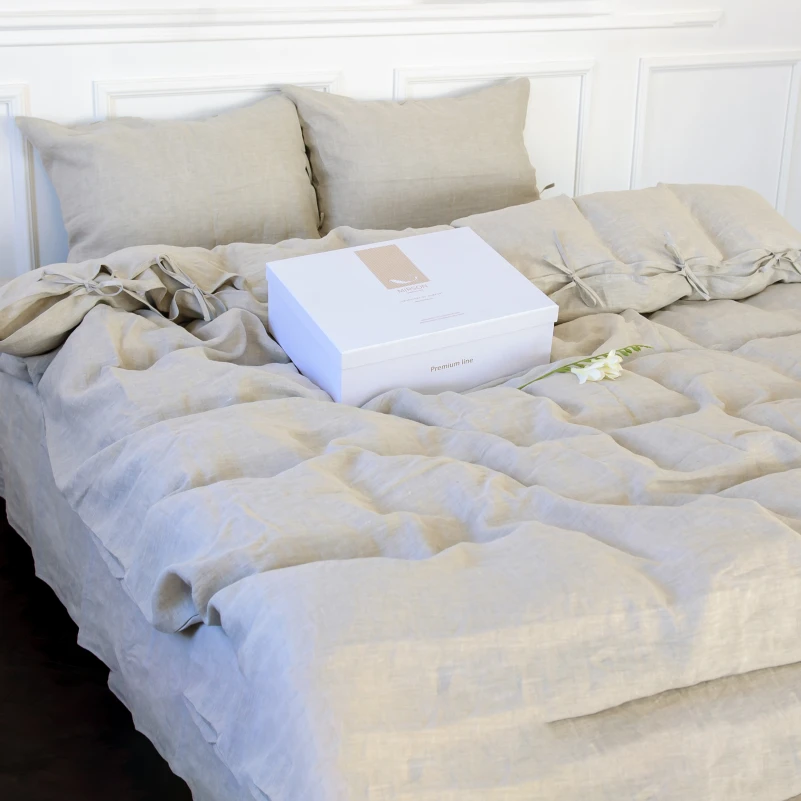 Комплект постільної білизни Льон Organic Natural Line "Grey sky" - 4