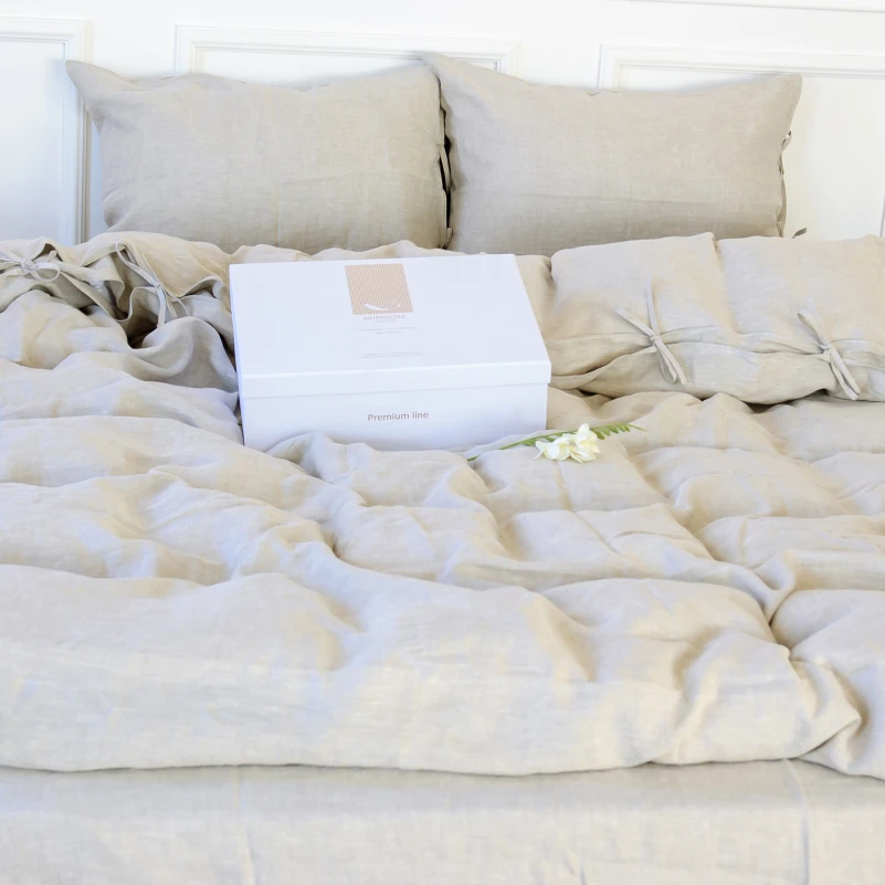 Комплект постільної білизни Льон Organic Natural Line "Grey sky" - 6